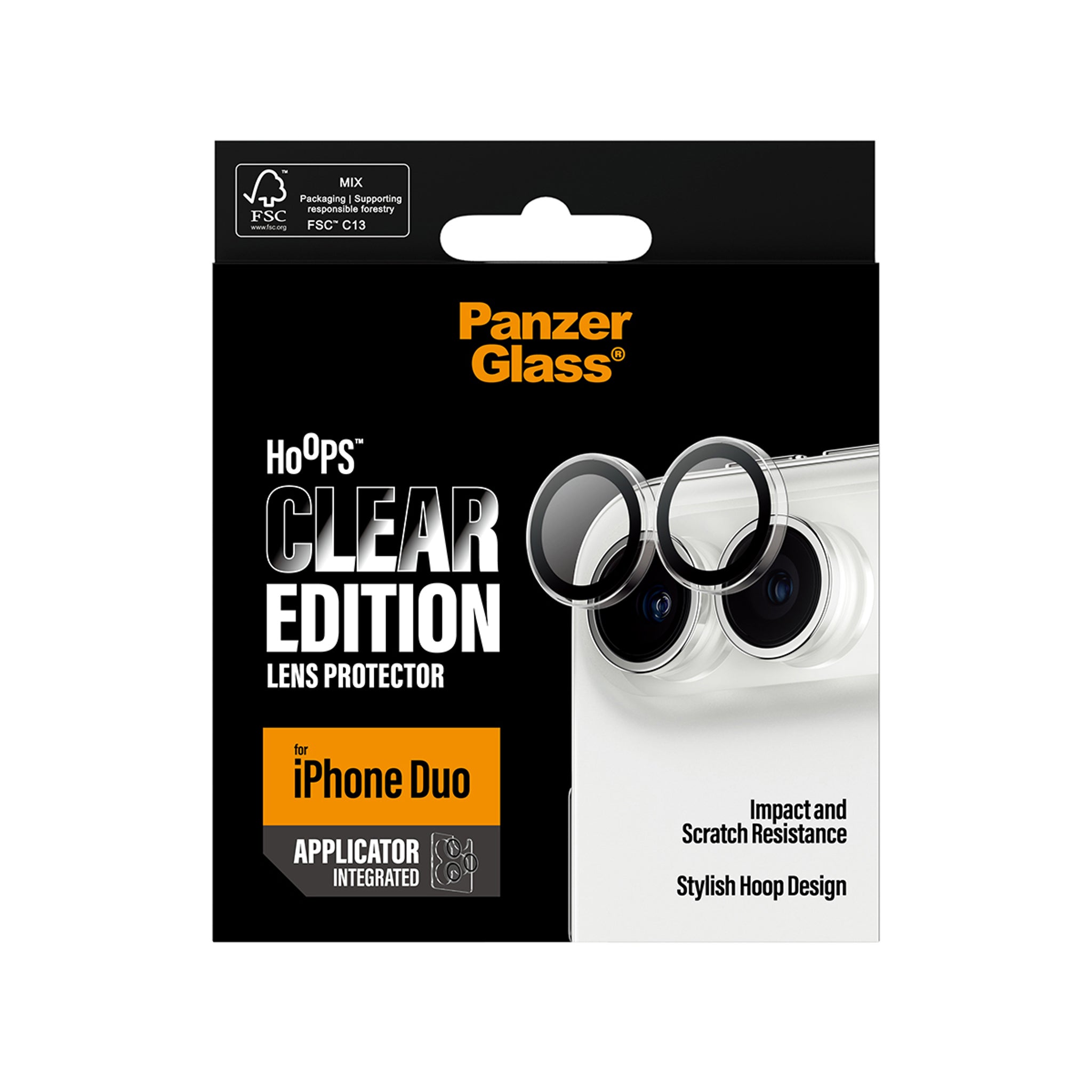 PanzerGlass® Hoops® Kameraschutz Transparent iPhone Duo